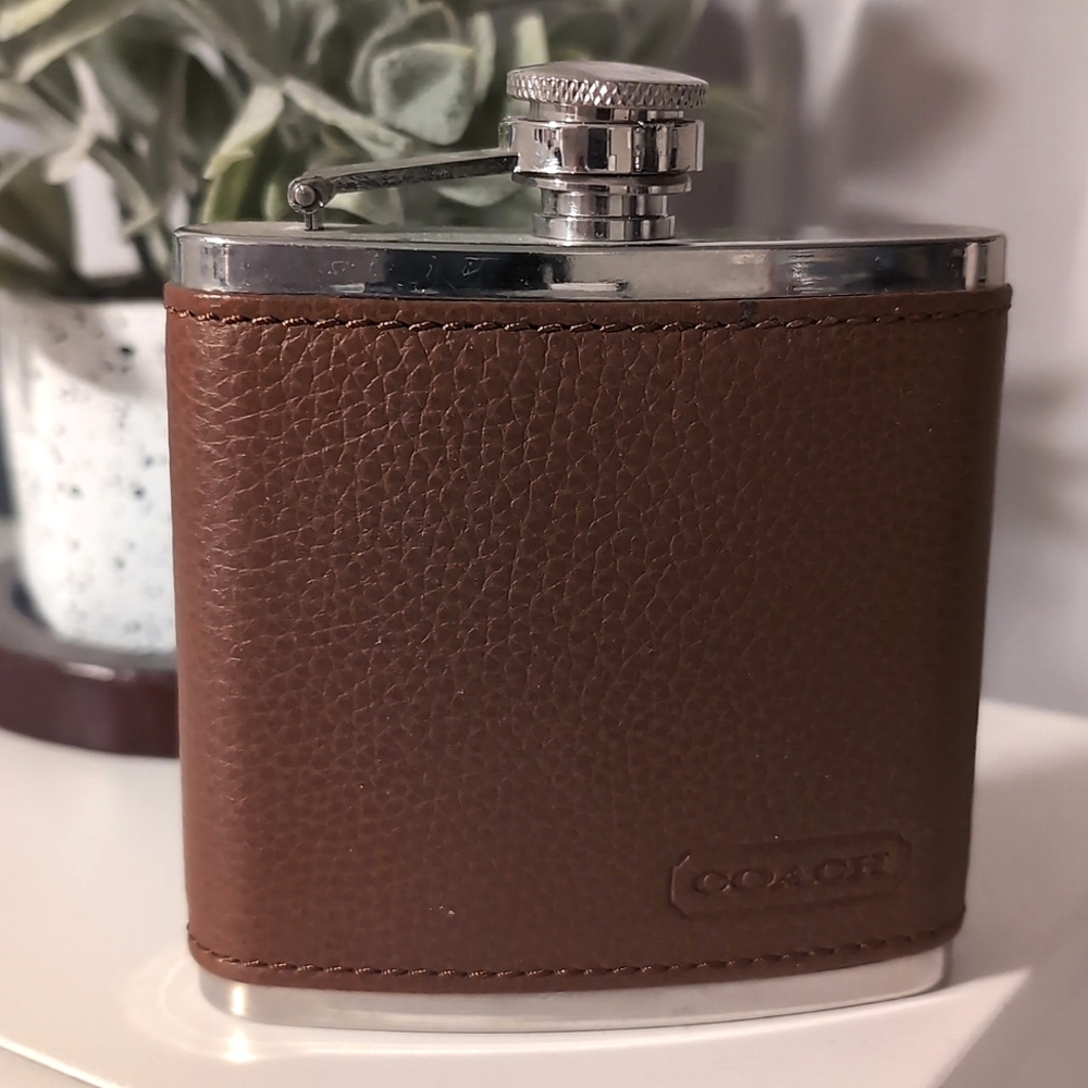 Coach 6oz stainless steel flask
